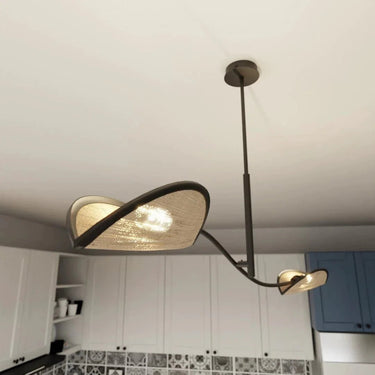 LOTUS 2-lichts hanglamp - Zwart rotan