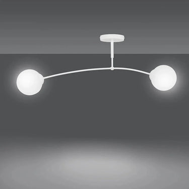 PREGOS 2-lichts plafondlamp - Wit glas