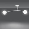 Mooier Thuis - PREGOS 2-lichts plafondlamp - Wit glas plafondlamp met ronde bol - 60 cm breed