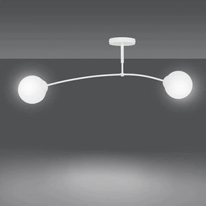 PREGOS 2-lichts plafondlamp - Wit glas