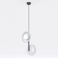 Emibig VANILLA 2-lichts hanglamp - Wit glas - Zwart frame