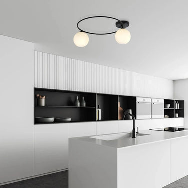 SOPRA 2-lichts plafondlamp – Wit/zwart