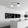 Mooier Thuis - SOPRA 2-lichts plafondlamp – Wit/zwart plafondlamp met ronde bol - metaal en glas