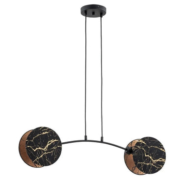 MARBLE 2-lichts hanglamp - Zwart marmerpatroon