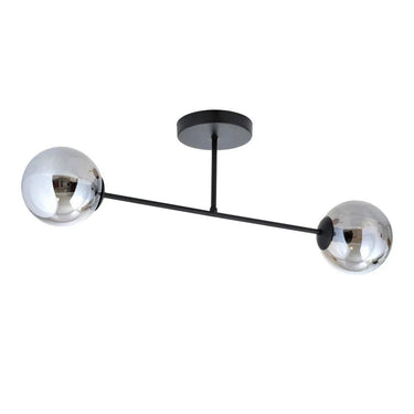 ROMA 2-lichts plafondlamp - Smoked glas