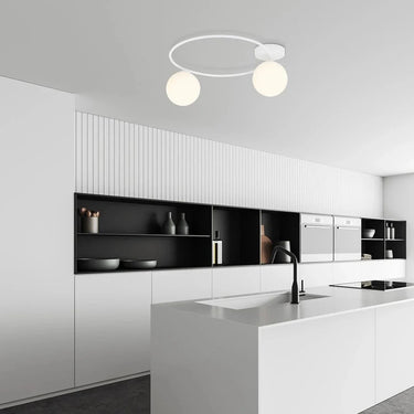 SOPRA 2-lichts plafondlamp - Wit glas