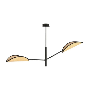 VENE 2-lichts hanglamp - Zwart Rotan