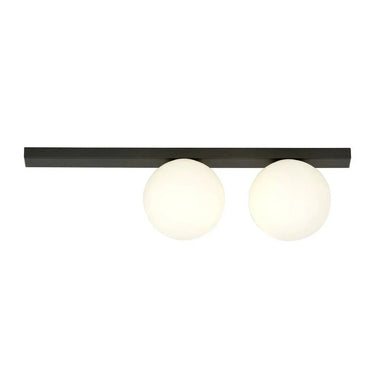FIT 2-lichts plafondlamp - Wit glas - Zwart frame