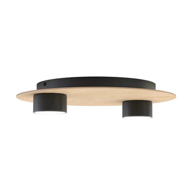 PIXO 2-lichts plafondlamp - Zwart frame multiplex
