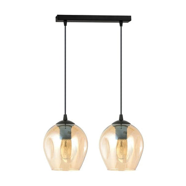 ISTAR 2-lichts hanglamp - Amber glas