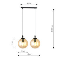 Emibig COSMO 2-lichts hanglamp - Amber glas - Mooier Thuis