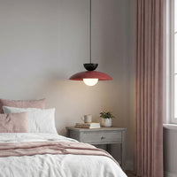 Mulan hanglamp wit glas 2-lichts bordeaux
