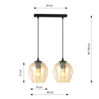 Emibig ISTAR 2-lichts hanglamp - Amber glas - Mooier Thuis