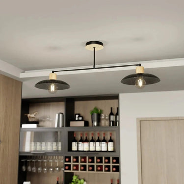 KOBE 2-lichts hanglamp - Zwart metaal
