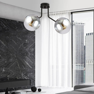 NOVA 2-lichts plafondlamp - Smoked glas