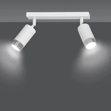HIRO 2-lichts plafondlamp - Wit-chroom