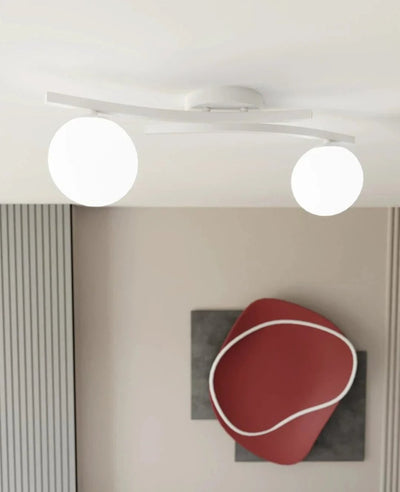 OPUS 2-lichts plafondlamp - Wit glas