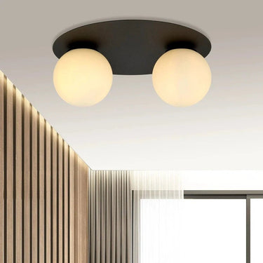 SOLAR 2-lichts plafondlamp - Wit glas