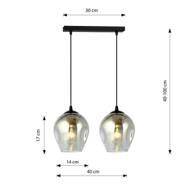 ISTAR 2-lichts hanglamp - Smoked glas
