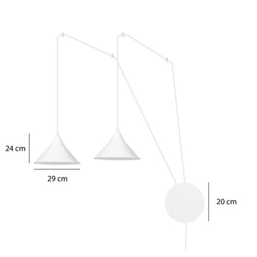ABRAMO 2-lichts hanglamp – Wit