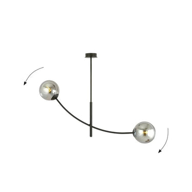 HUNTER 2-lichts hanglamp - Smoked glas