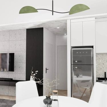 LOTUS 2-lichts hanglamp - Groen - Zwart frame
