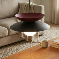 Nagoya hanglamp wit glas 2-lichts zwart bordeaux