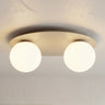 Solar plafondlamp opaalwit glas 2-lichts mokka plafondlamp met ronde bol - 40 cm breed