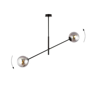 LINEAR 2-lichts hanglamp - Smoked glas