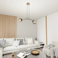 Emibig DISC 2-lichts hanglamp - Zwart met houtaccent - Mooier Thuis