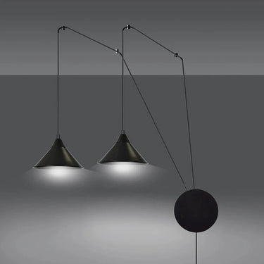 ABRAMO 2-lichts hanglamp - Zwart metaal