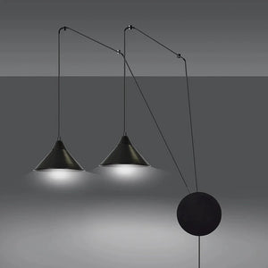 ABRAMO 2-light pendant lamp - Black metal