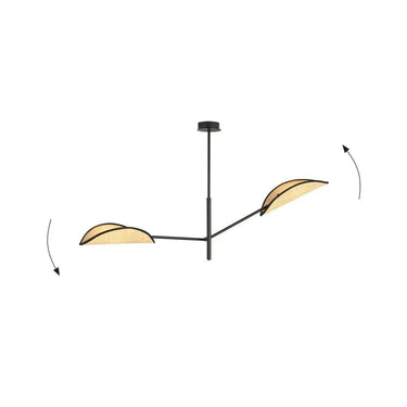 VENE 2-lichts hanglamp - Zwart Rotan