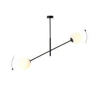 LINEAR 2-lichts hanglamp - Wit glas - afbeelding 2