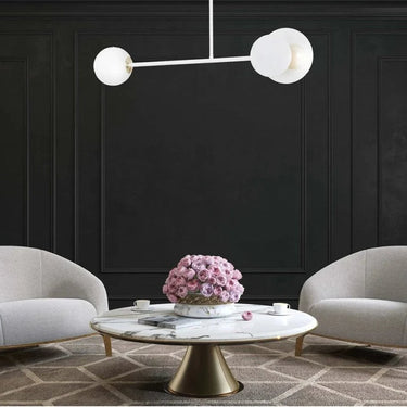 MINERVA 2-lichts plafondlamp - Wit glas