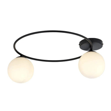 SOPRA 2-lichts plafondlamp – Wit/zwart