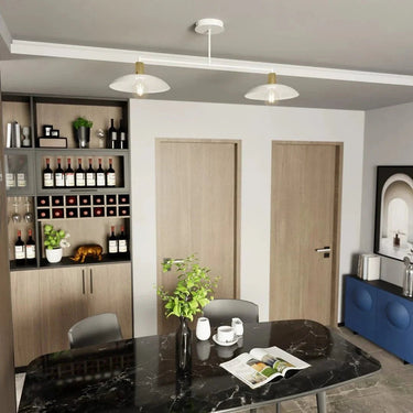 SPIRIT 2-lichts hanglamp - Wit metaal goud accent