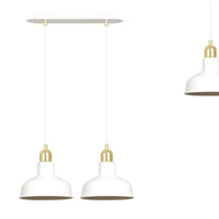 Emibig IBOR 2-lichts hanglamp - Wit met gouden accenten - Mooier Thuis