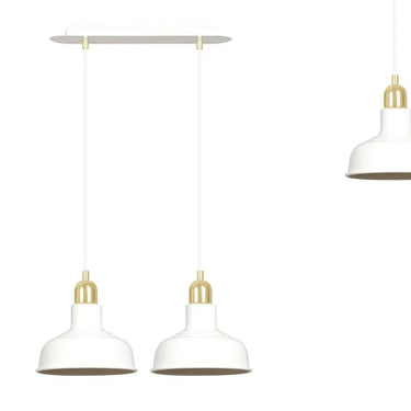 IBOR 2-lichts hanglamp - Wit met gouden accenten