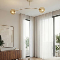 Pregos plafondlamp amber glas 2-lichts amber