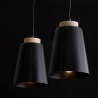 Emibig BOLERO 2-lichts hanglamp - Zwart met hout - Mooier Thuis