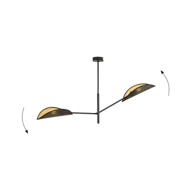 VENE 2-lichts hanglamp - Zwart goud
