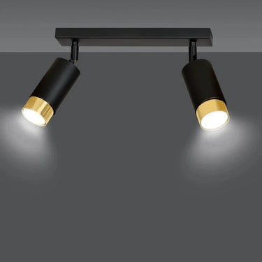 HIRO 2-lichts plafondlamp - Zwart met goud
