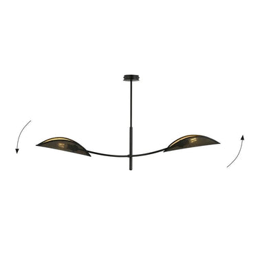 LOTUS 2-lichts hanglamp - Zwart goud