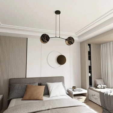 MARBLE 2-lichts hanglamp - Zwart marmerpatroon