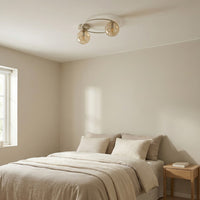 Sopra plafondlamp amber glas 2-lichts amber