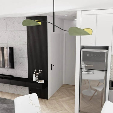 LOTUS 2-lichts hanglamp - Groen - Zwart frame