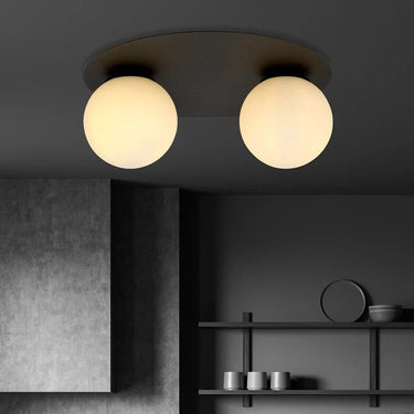 SOLAR 2-lichts plafondlamp - Wit glas