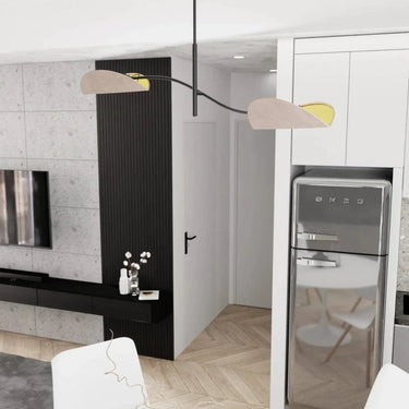 LOTUS 2-lichts hanglamp - Grijze kappen