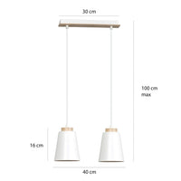 BOLERO 2-lichts hanglamp - Wit - afbeelding 2